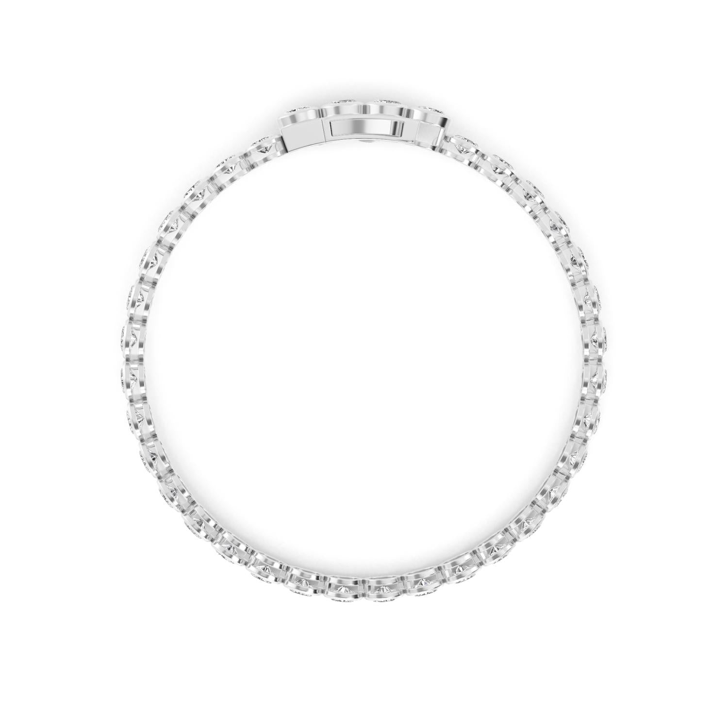 Roma Oval Diamond Bracelet - white gold product image 3