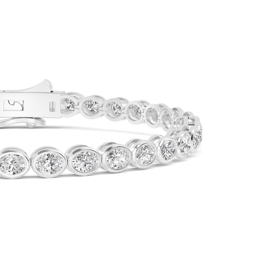 Roma Oval Diamond Bracelet - white gold product image 4