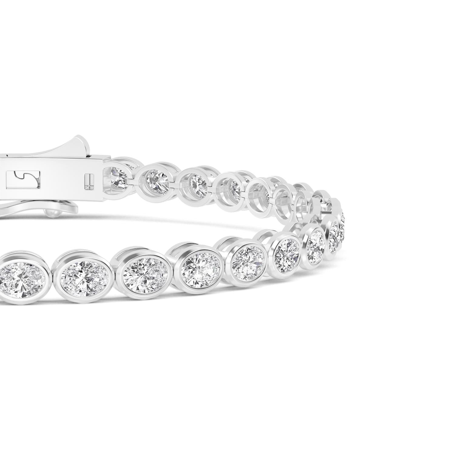 Roma Oval Diamond Bracelet - white gold product image 4
