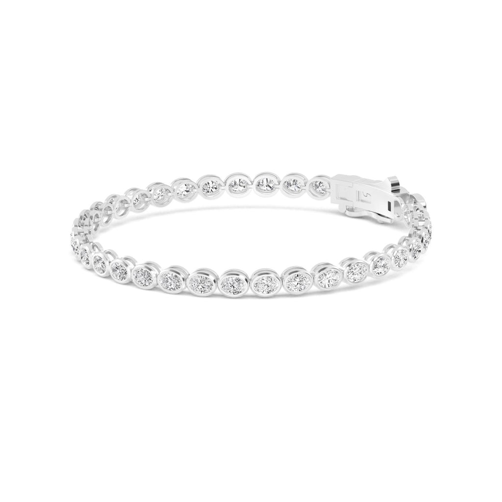 Roma Oval Diamond Bracelet - white gold product image 5