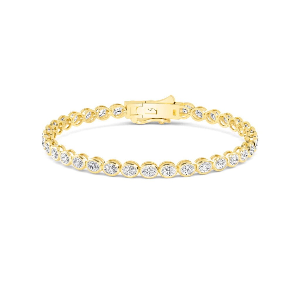 Roma Oval Diamond Bracelet in 9K Yellow Gold - product image 1