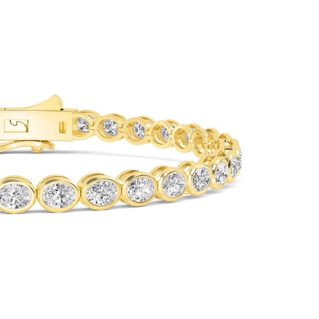 Roma Oval Diamond Bracelet - yellow gold product image 4