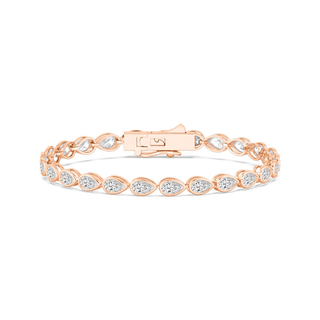 Signature Pear Bezel Tennis Bracelet - rose gold product image 1