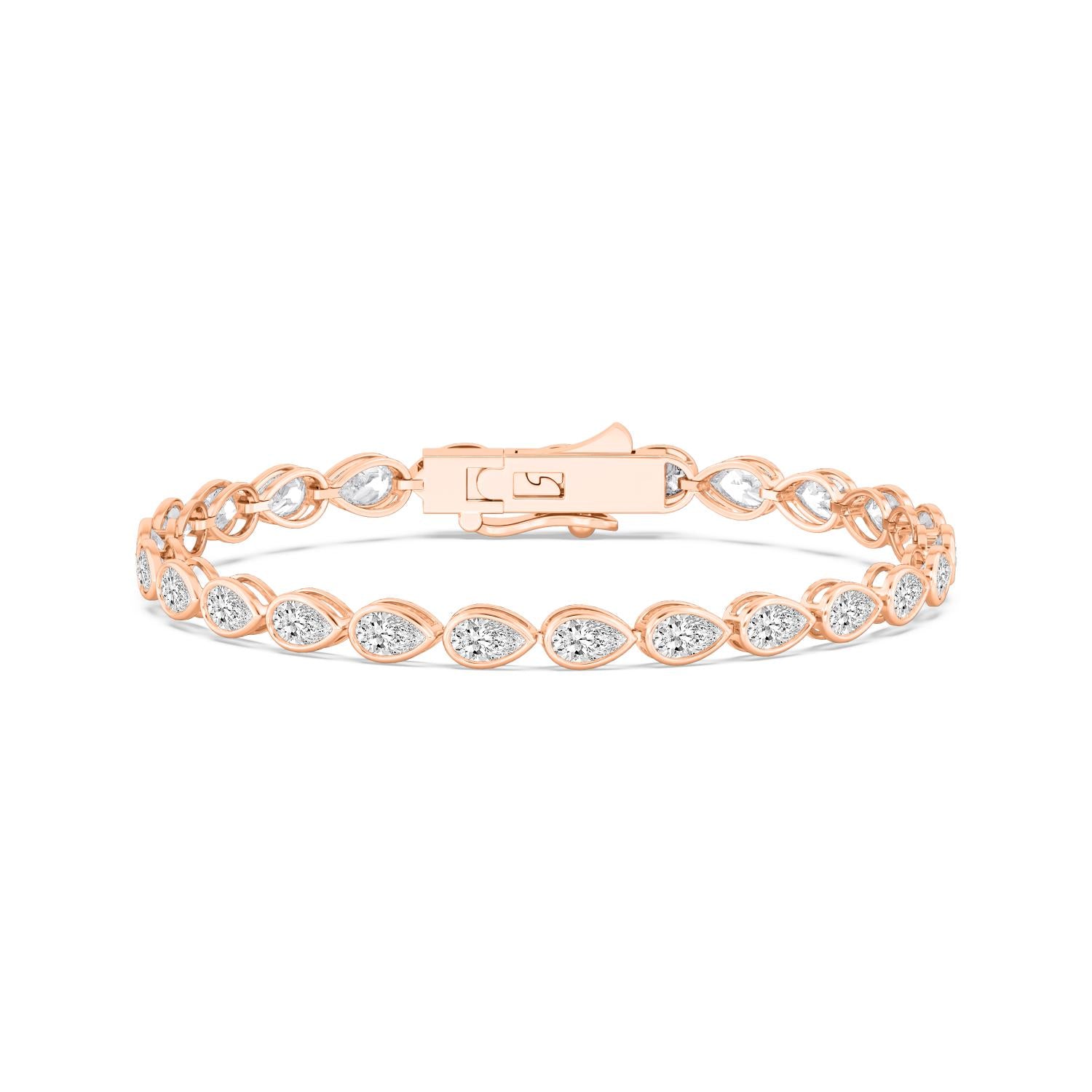 Signature Pear Bezel Tennis Bracelet - rose gold product image 1