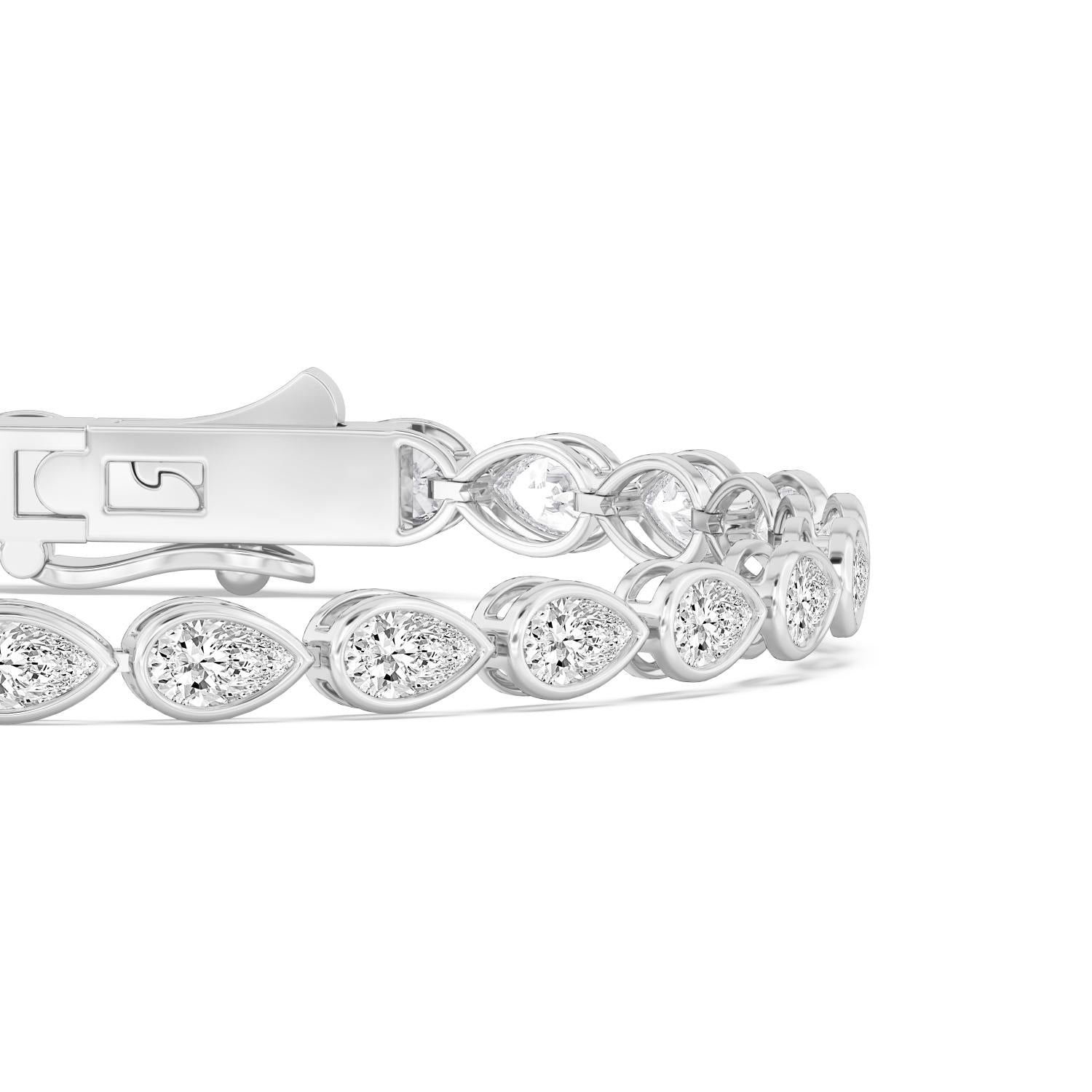 Signature Pear Bezel Tennis Bracelet - white gold product image 4