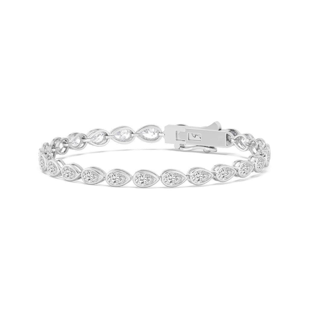 Signature Pear Bezel Tennis Bracelet - white gold product image 5