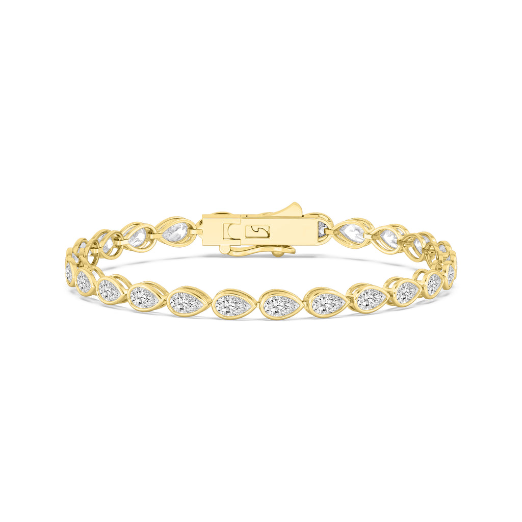 Signature Pear Bezel Tennis Bracelet