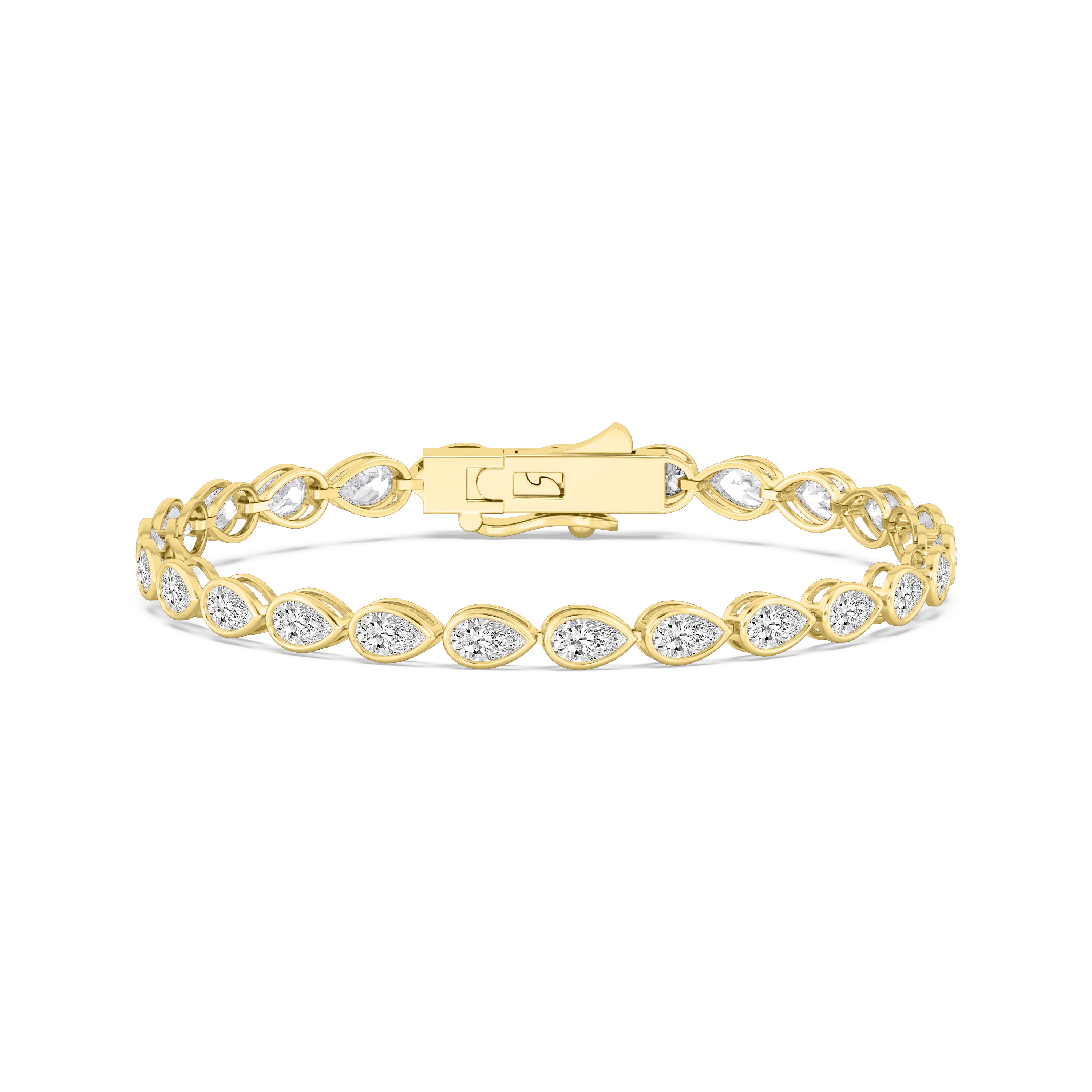 Signature Pear Bezel Tennis Bracelet