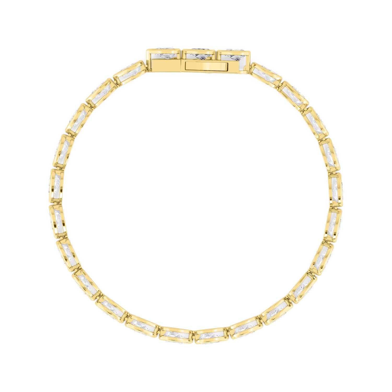 Signature Pear Bezel Tennis Bracelet - yellow gold product image 3