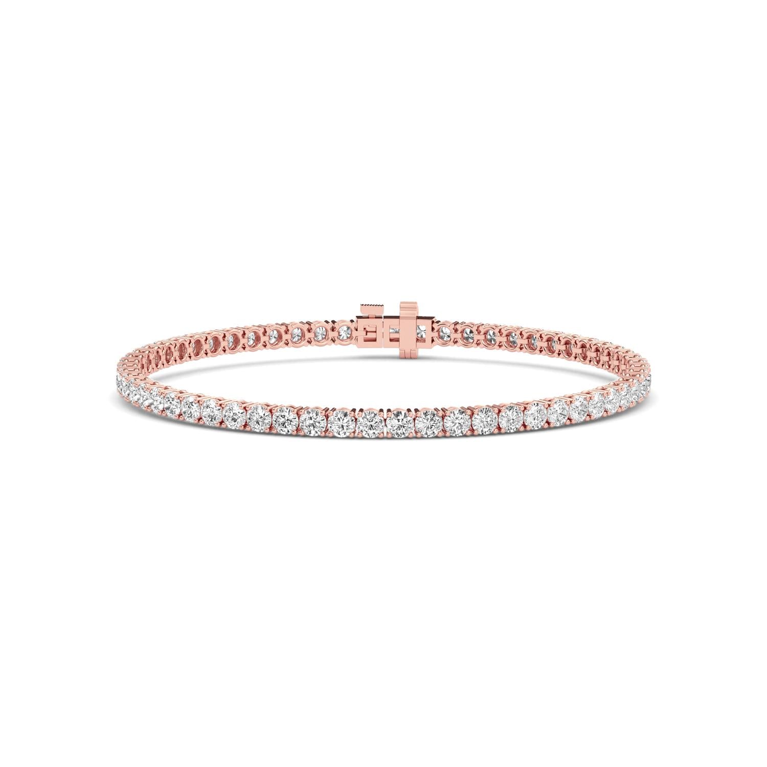 Classic Tennis Bracelet - rose gold - front view