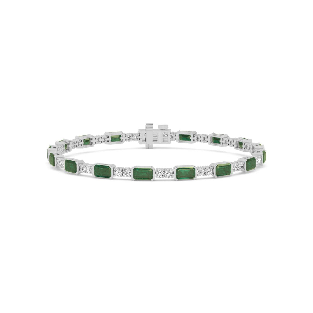 Signature Emerald Bezel Tennis Bracelet - white gold product image 1