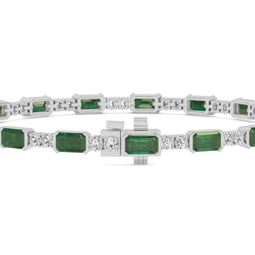 Signature Emerald Bezel Tennis Bracelet - white gold product image 3