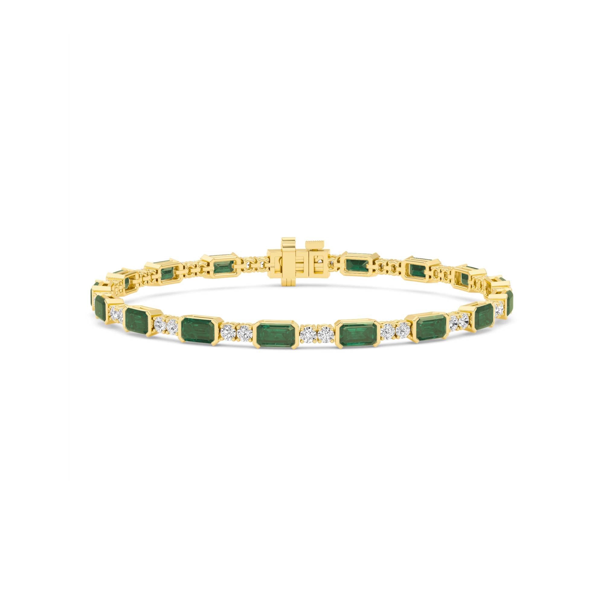 Signature Emerald Bezel Tennis Bracelet