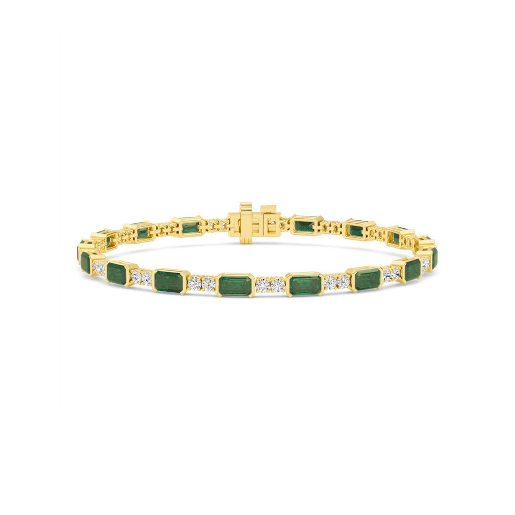 Signature Emerald Bezel Tennis Bracelet - yellow gold product image 1