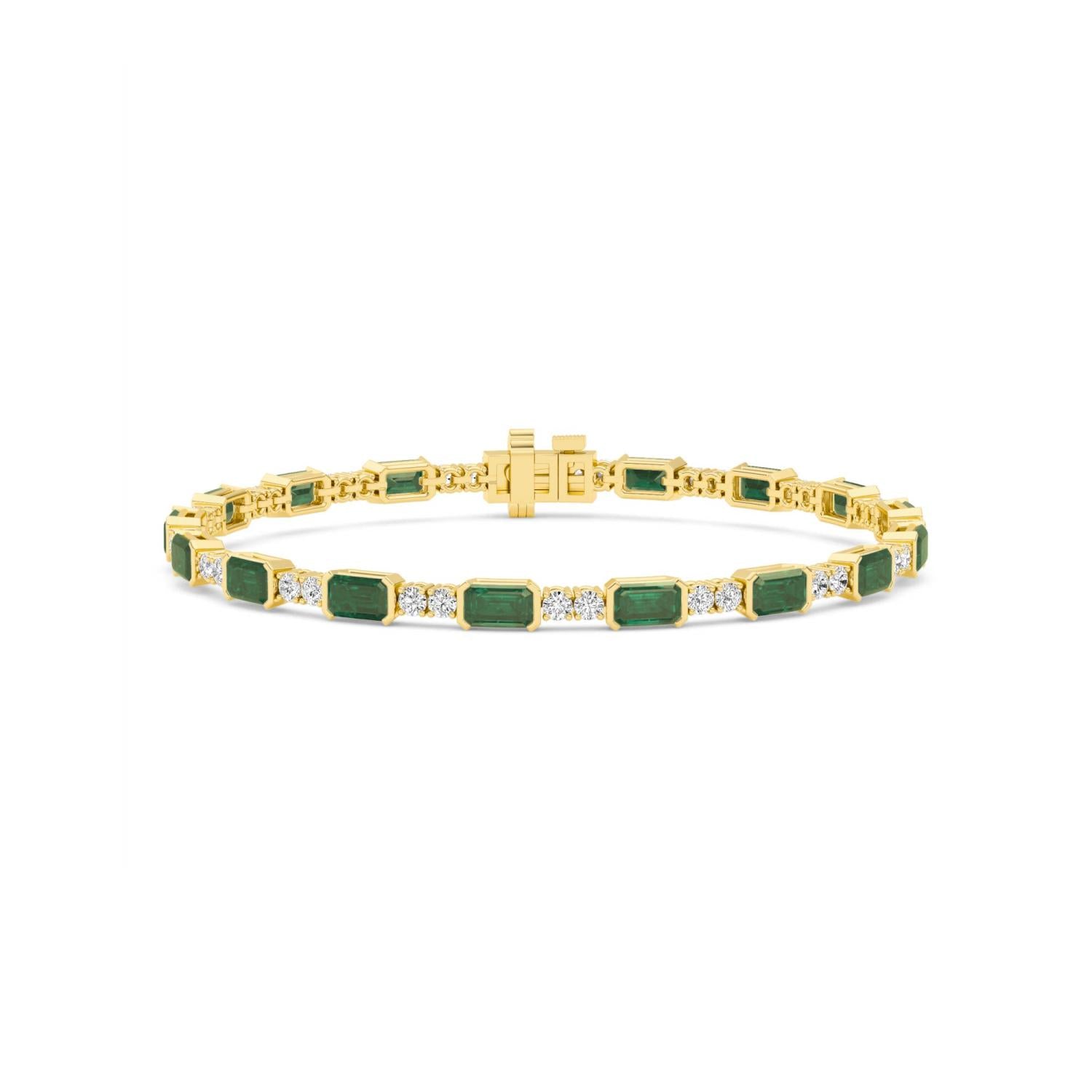 Signature Emerald Bezel Tennis Bracelet - yellow gold product image 1