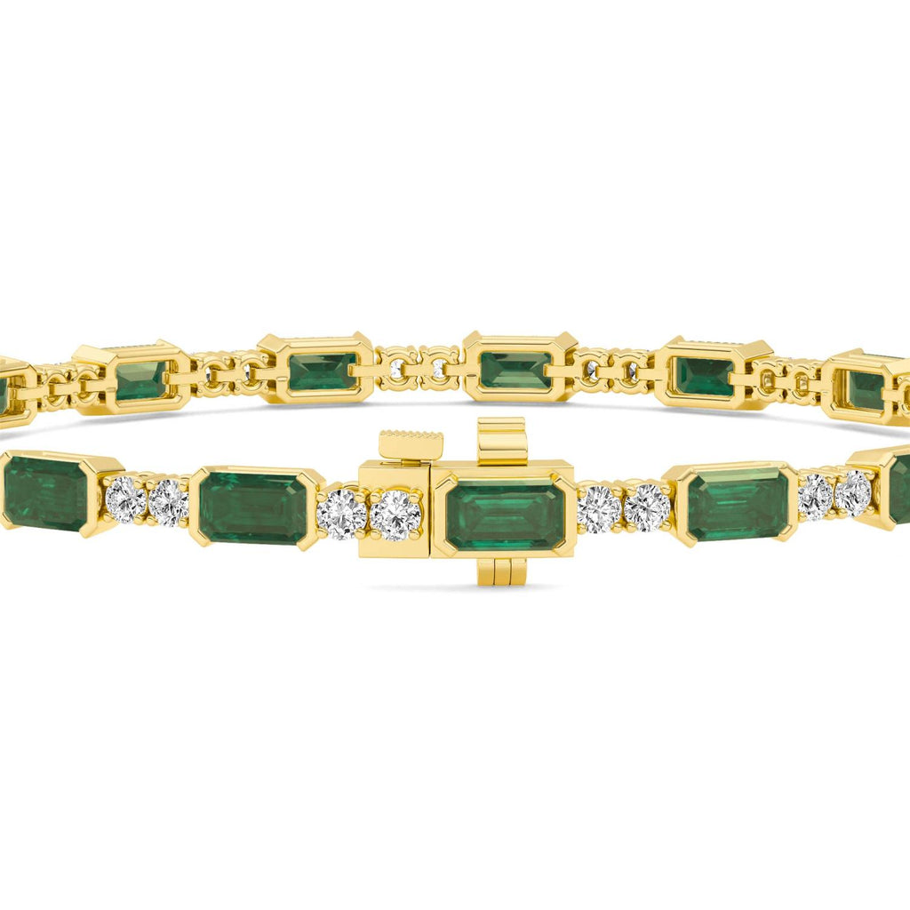 Signature Emerald Bezel Tennis Bracelet - yellow gold product image 3