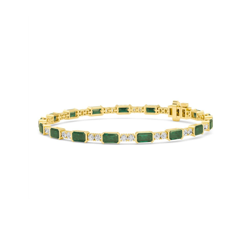 Signature Emerald Bezel Tennis Bracelet - yellow gold product image 4