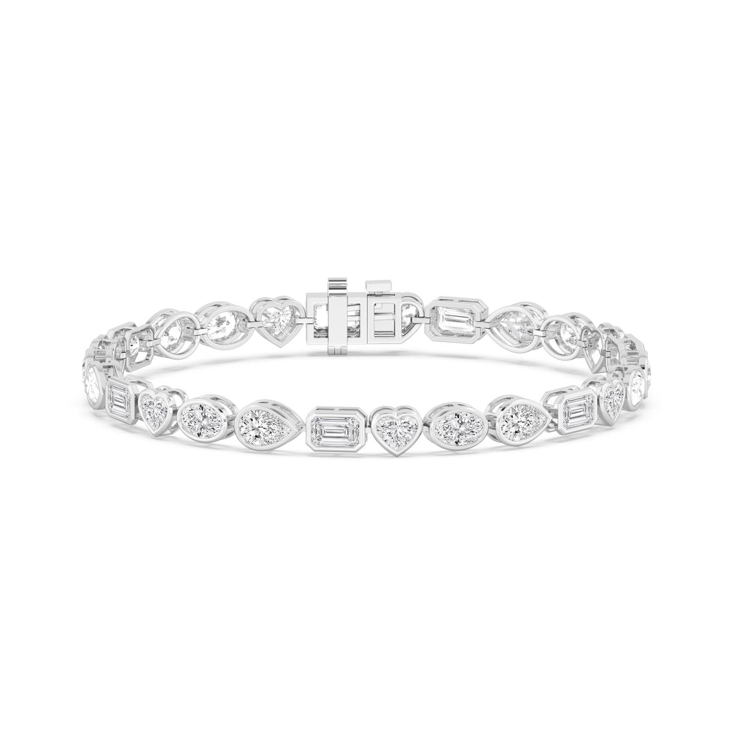 Lumiere Mixed Diamond Bracelet in 9K White Gold - product image 2