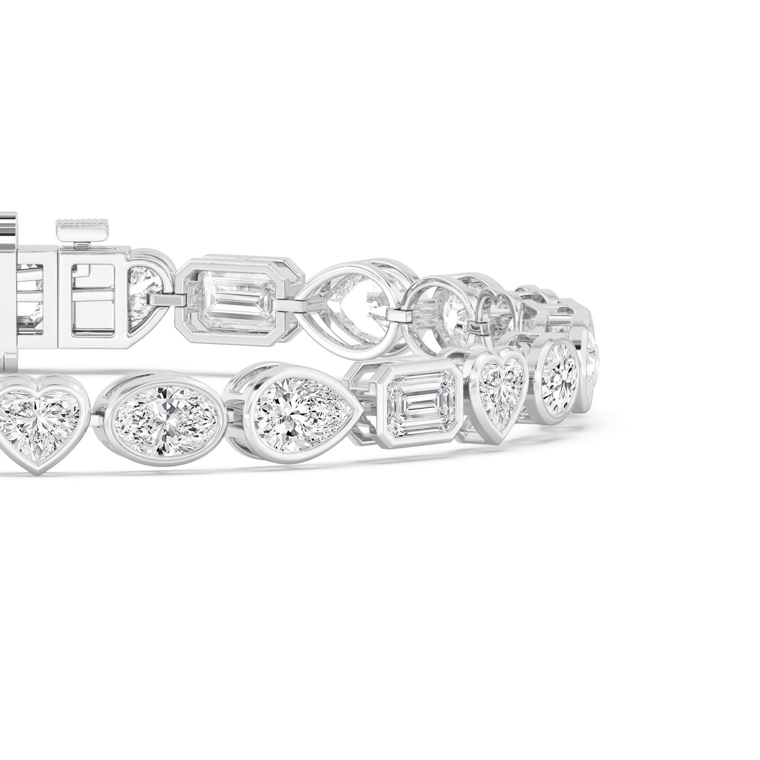 Lumiere Mixed Diamond Bracelet - white gold product image 4