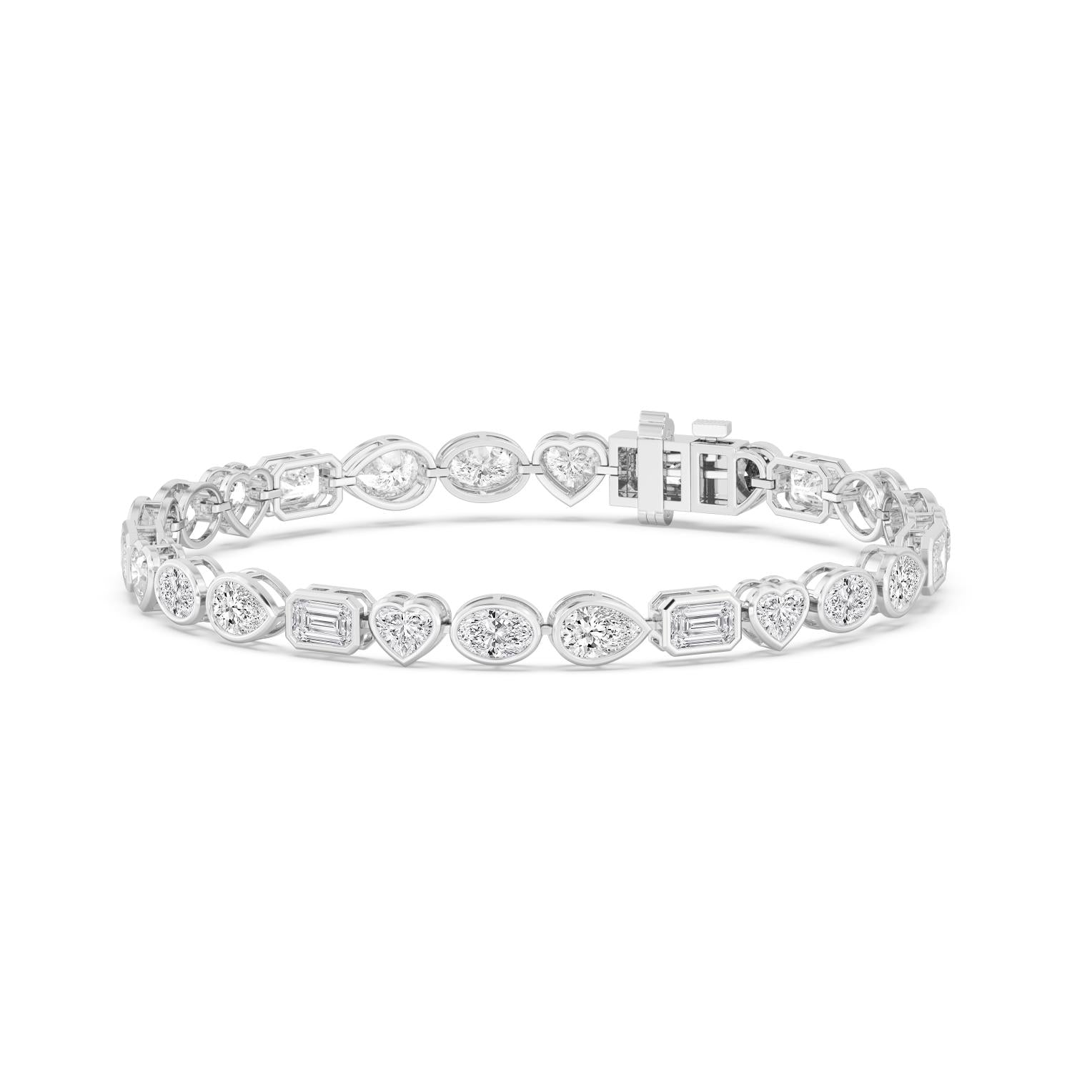 Lumiere Mixed Diamond Bracelet - white gold product image 5