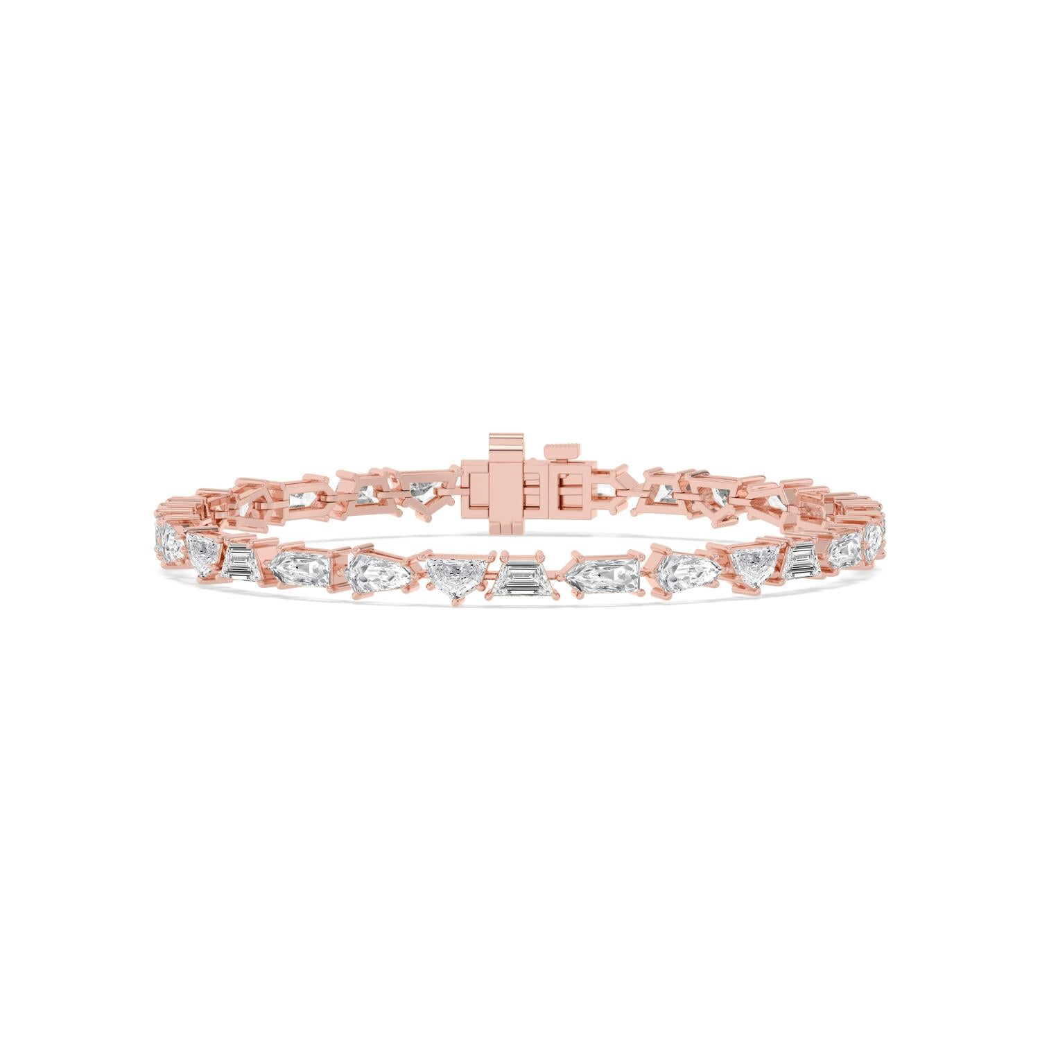 7.16ct Lab Diamond Bracelet in 9ct Gold - rose gold product image 1
