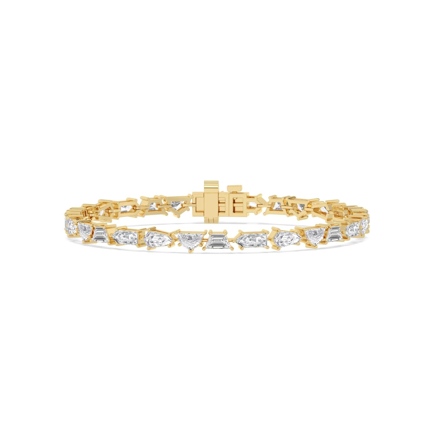 7.16ct Lab Diamond Bracelet in 9ct Gold - yellow gold product image 1