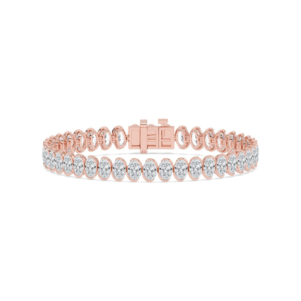 13.85ct Oval Lab Diamond Bracelet in 9ct Gold - rose gold product image 1