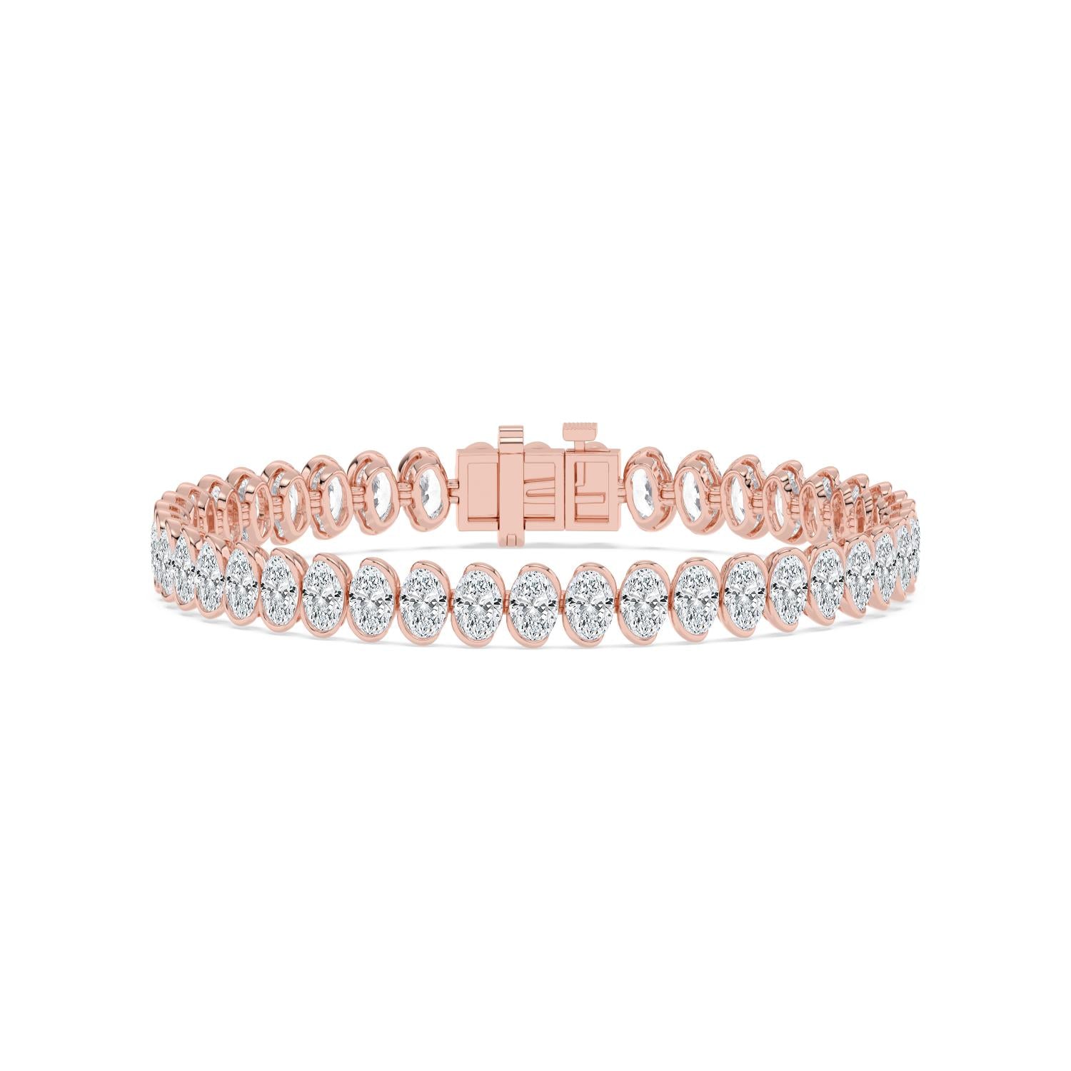 13.85ct Oval Lab Diamond Bracelet in 9ct Gold - rose gold product image 1