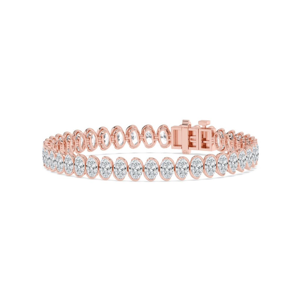 13.85ct Oval Lab Diamond Bracelet in 9ct Gold - rose gold product image 3