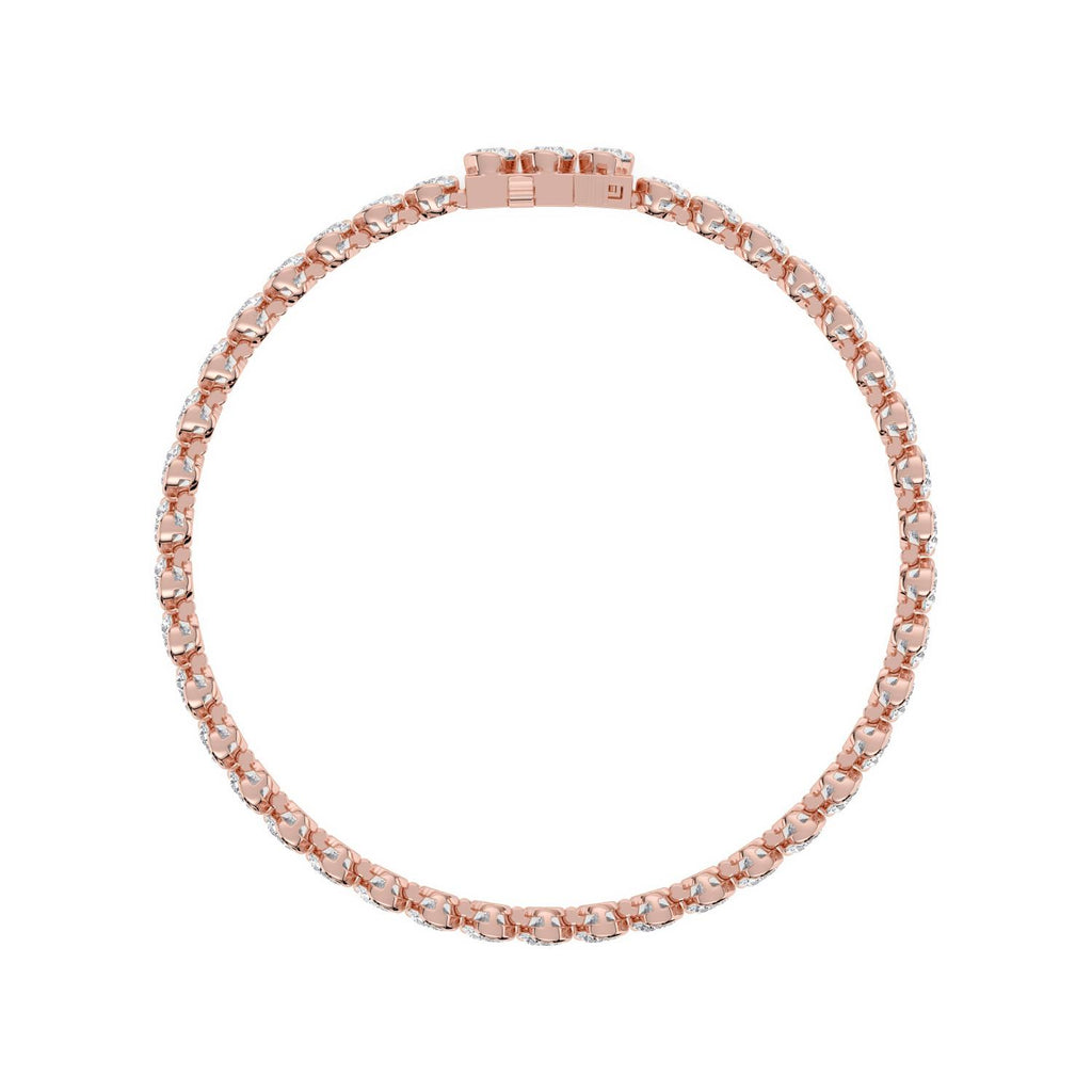 13.85ct Oval Lab Diamond Bracelet in 9ct Gold - rose gold product image 4