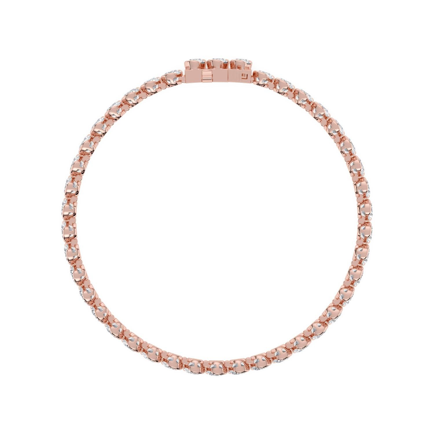 13.85ct Oval Lab Diamond Bracelet in 9ct Gold - rose gold product image 4