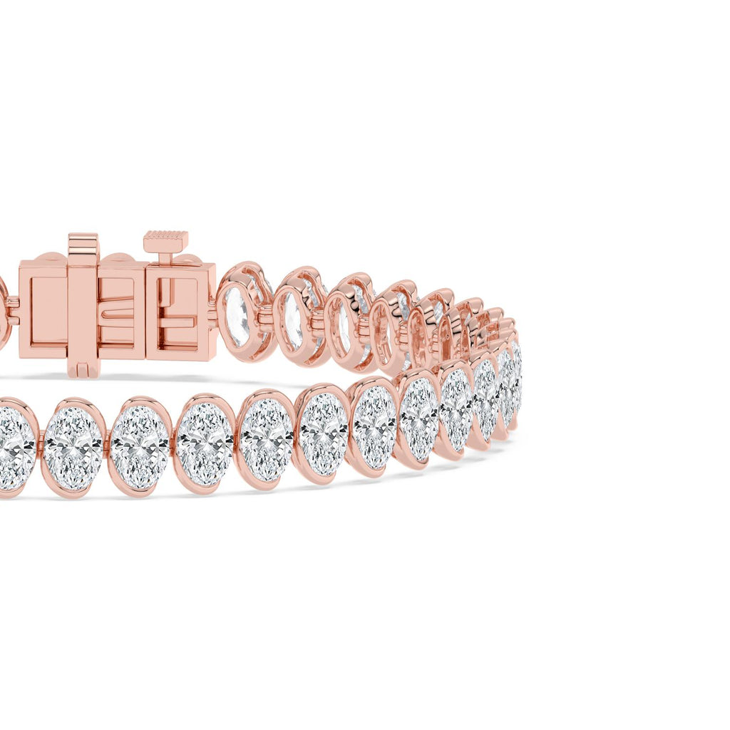 13.85ct Oval Lab Diamond Bracelet in 9ct Gold - rose gold product image 5