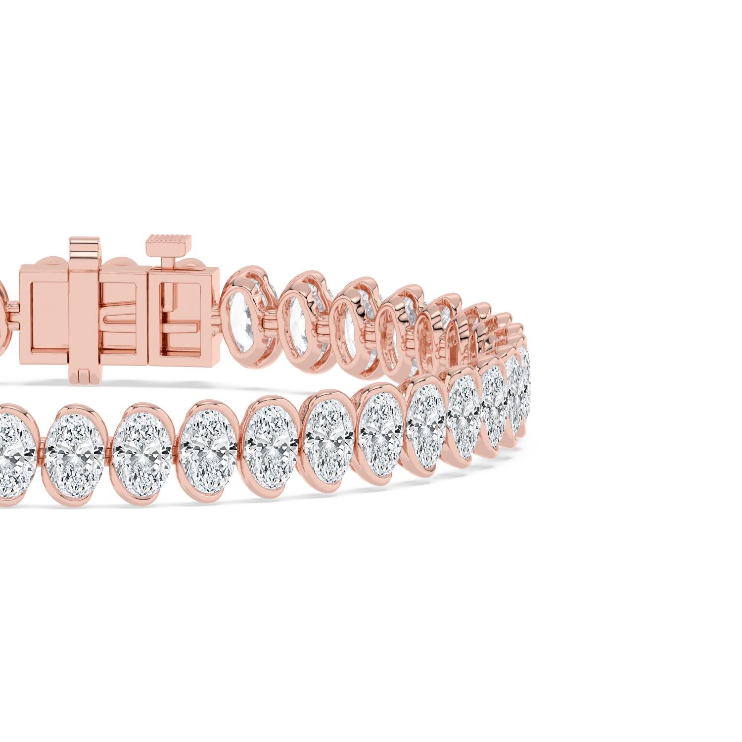 13.85ct Oval Lab Diamond Bracelet in 9ct Gold - rose gold product image 5