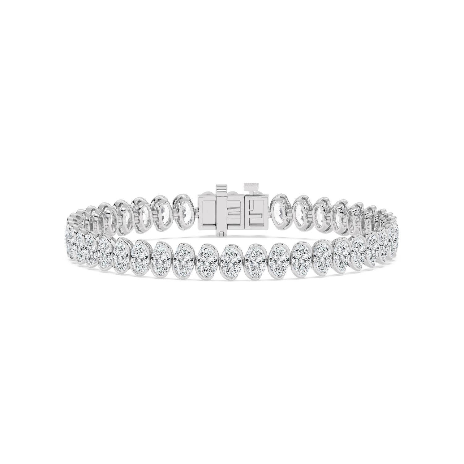 13.85ct Oval Lab Diamond Bracelet in 9ct Gold - white gold product image 1