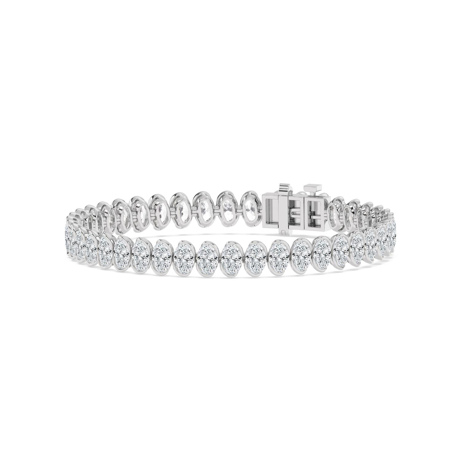 13.85ct Oval Lab Diamond Bracelet in 9ct Gold - white gold product image 3