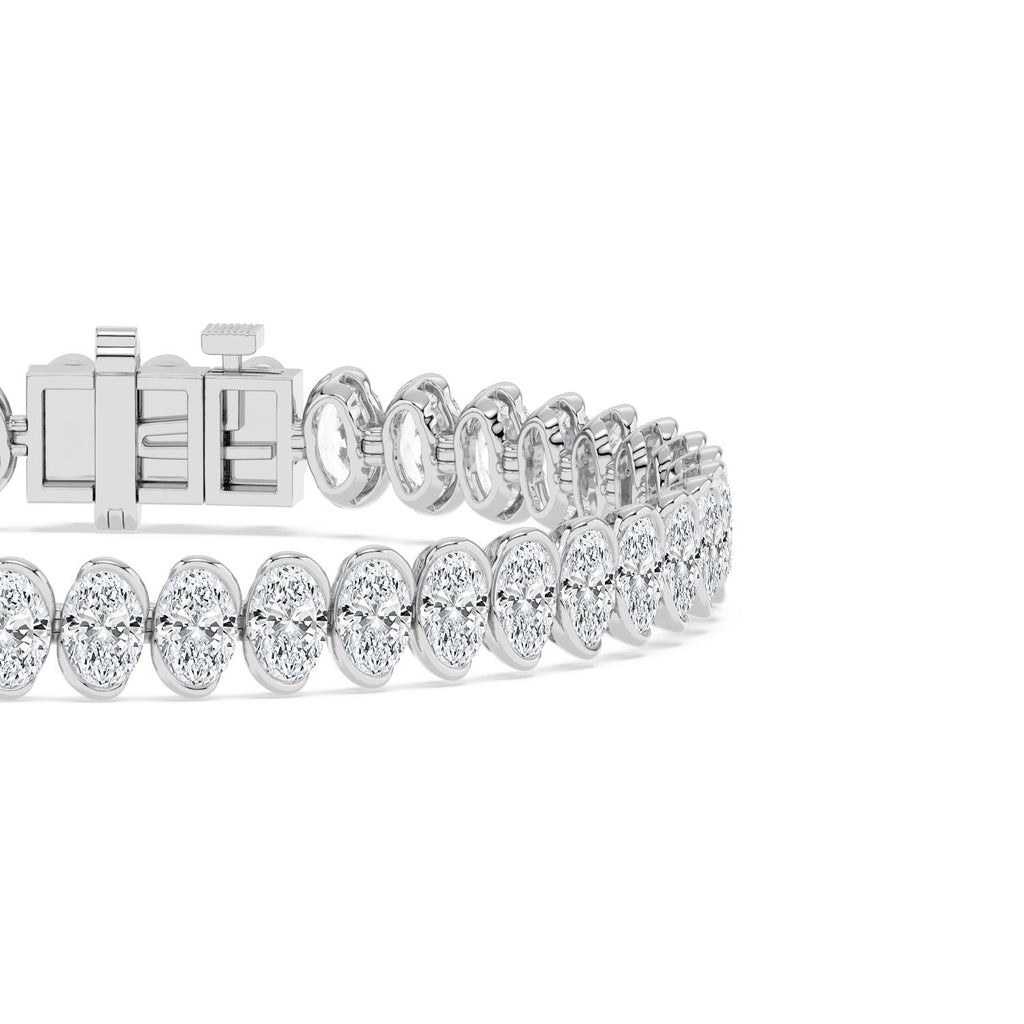 13.85ct Oval Lab Diamond Bracelet in 9ct Gold - white gold product image 5