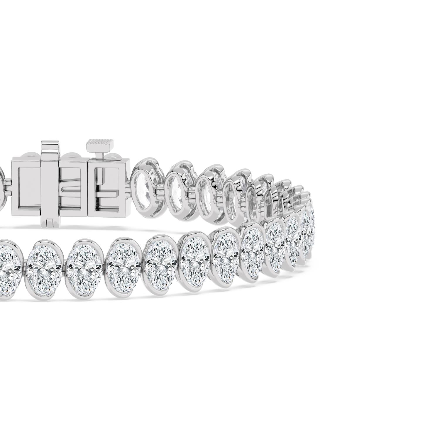 13.85ct Oval Lab Diamond Bracelet in 9ct Gold - white gold product image 5