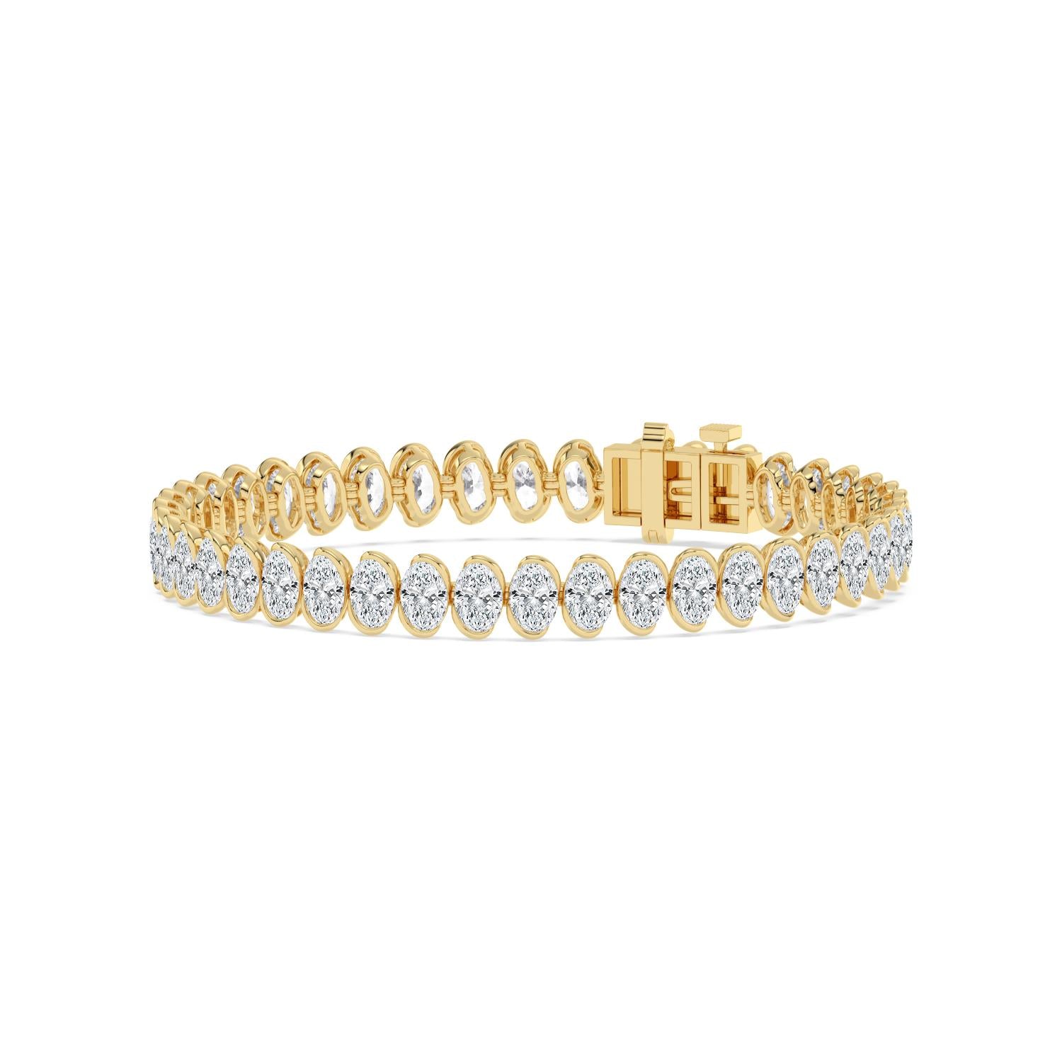 13.85ct Oval Lab Diamond Bracelet in 9ct Gold - yellow gold product image 3