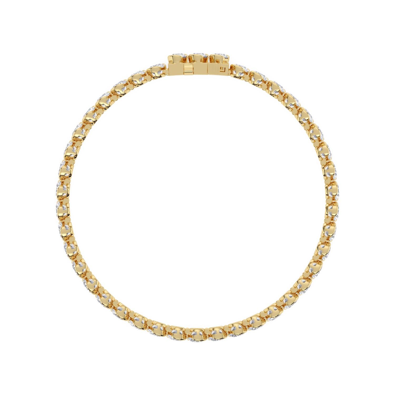 13.85ct Oval Lab Diamond Bracelet in 9ct Gold - yellow gold product image 4