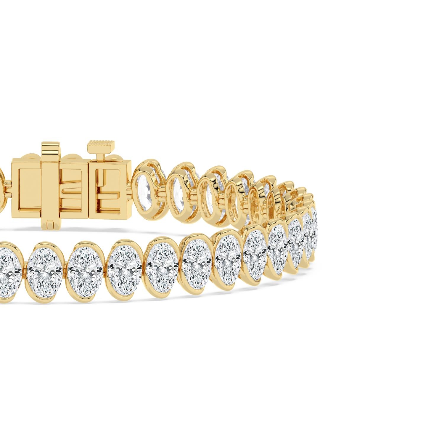 13.85ct Oval Lab Diamond Bracelet in 9ct Gold - yellow gold product image 5