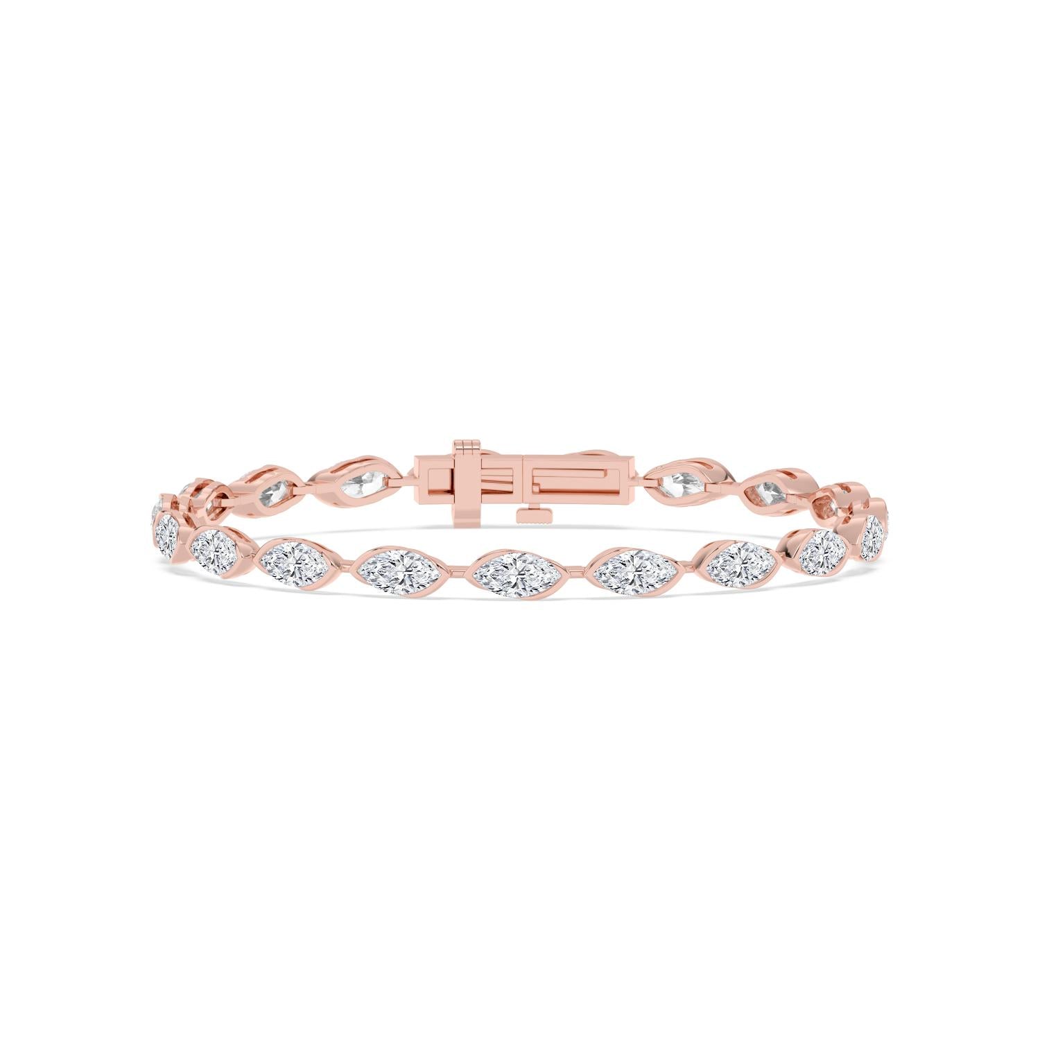 6.08ct Lab Diamond Bracelet - rose gold product image 1