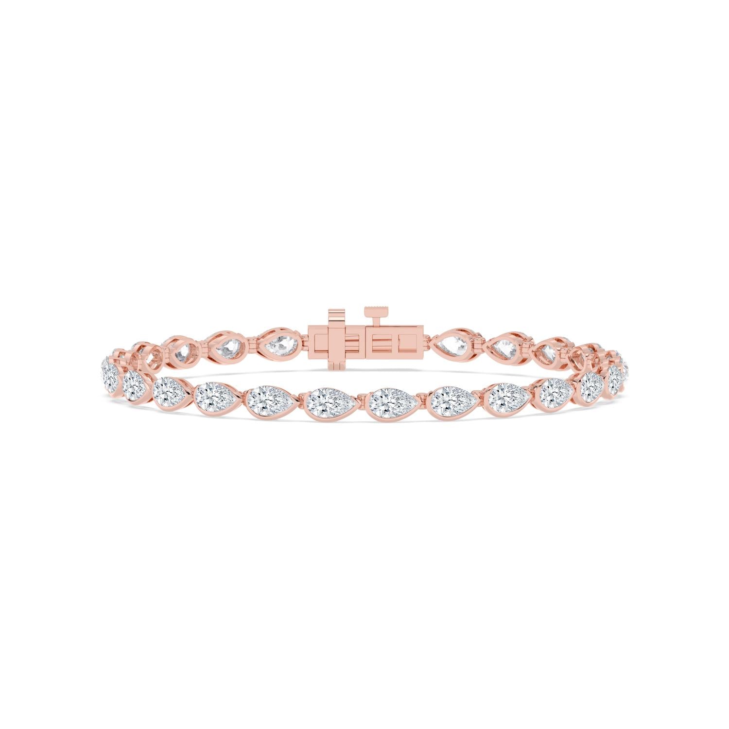 5.97ct Lab Diamond Bracelet - rose gold product image 1