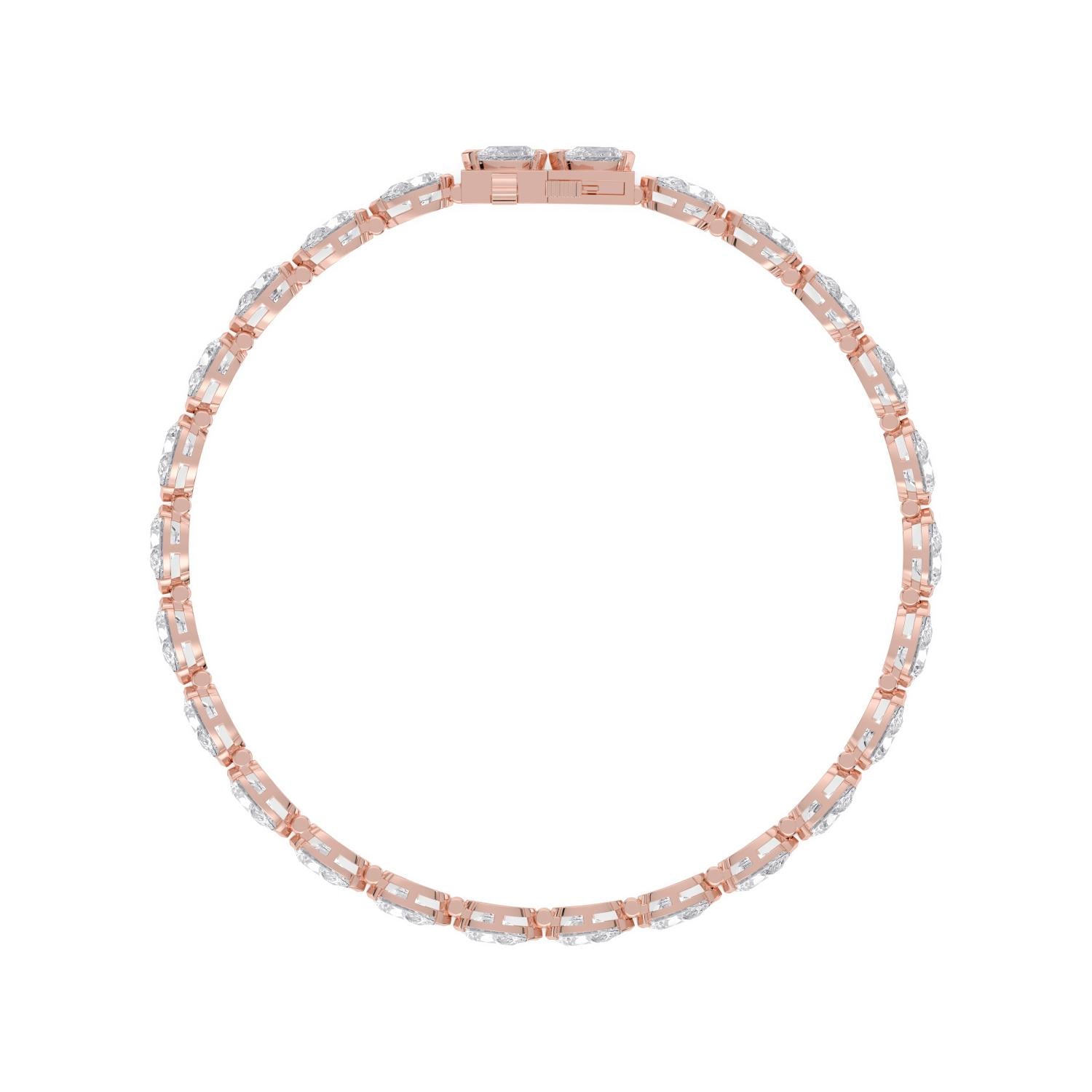 5.97ct Lab Diamond Bracelet - rose gold product image 4