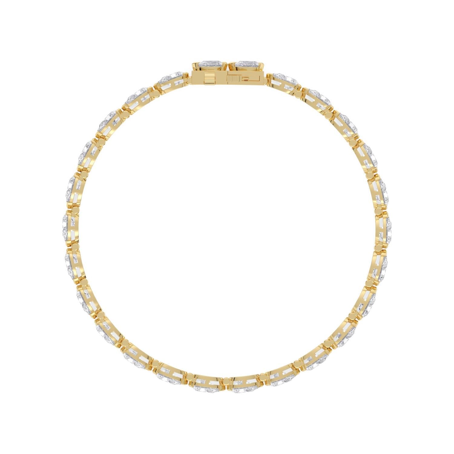 5.97ct Lab Diamond Bracelet - yellow gold product image 4