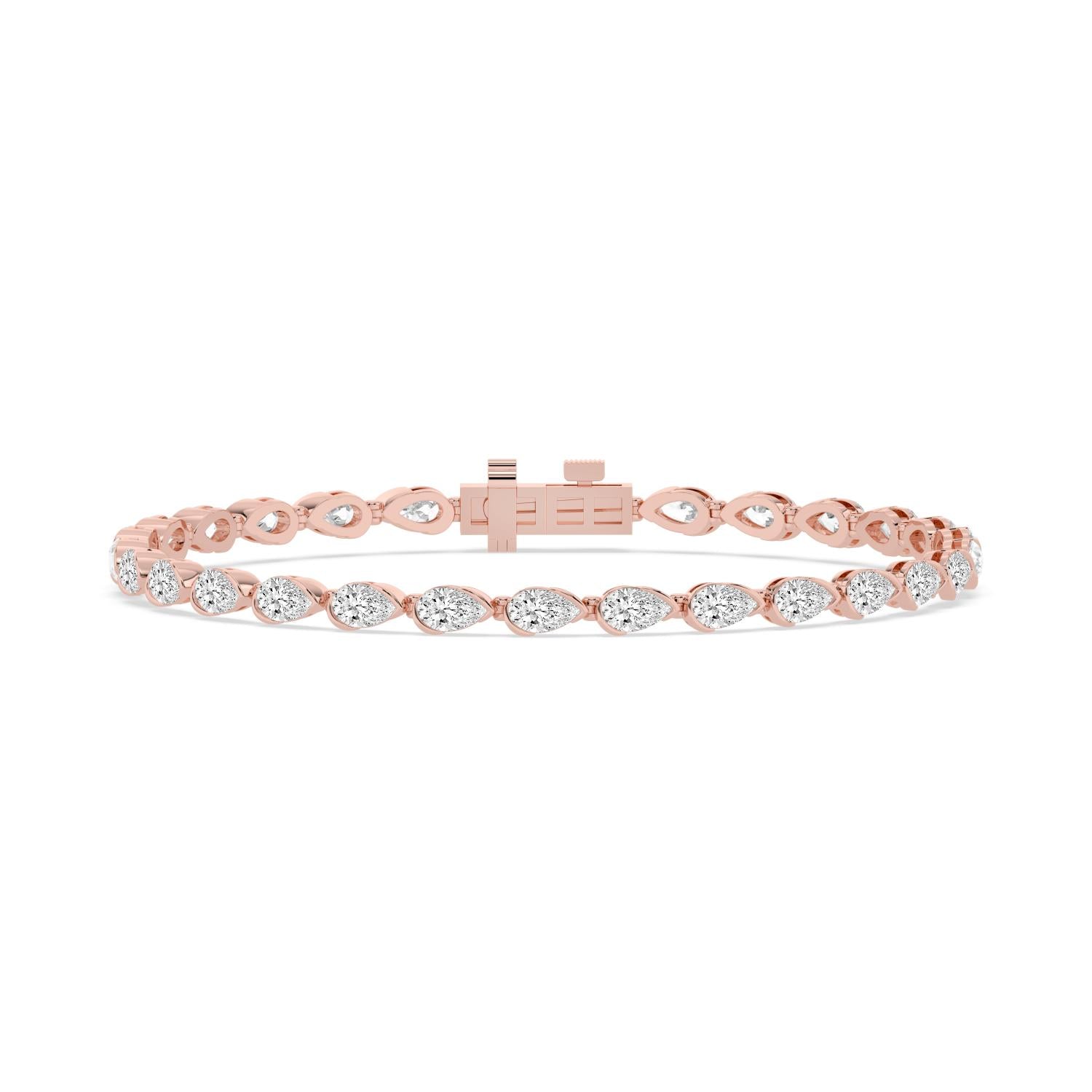 6.38ct Lab Diamond Bracelet - rose gold product image 1