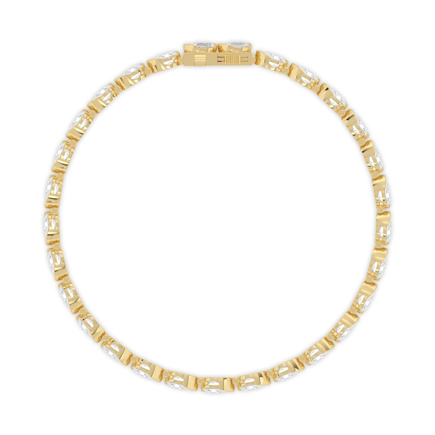 6.38ct Lab Diamond Bracelet - yellow gold product image 4