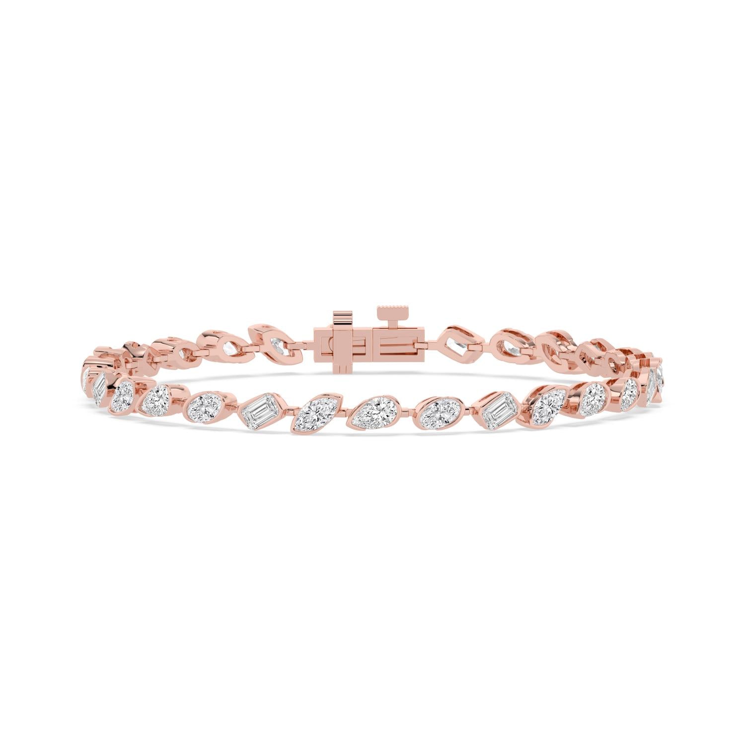 6.49ct Lab Diamond Bracelet - rose gold product image 1