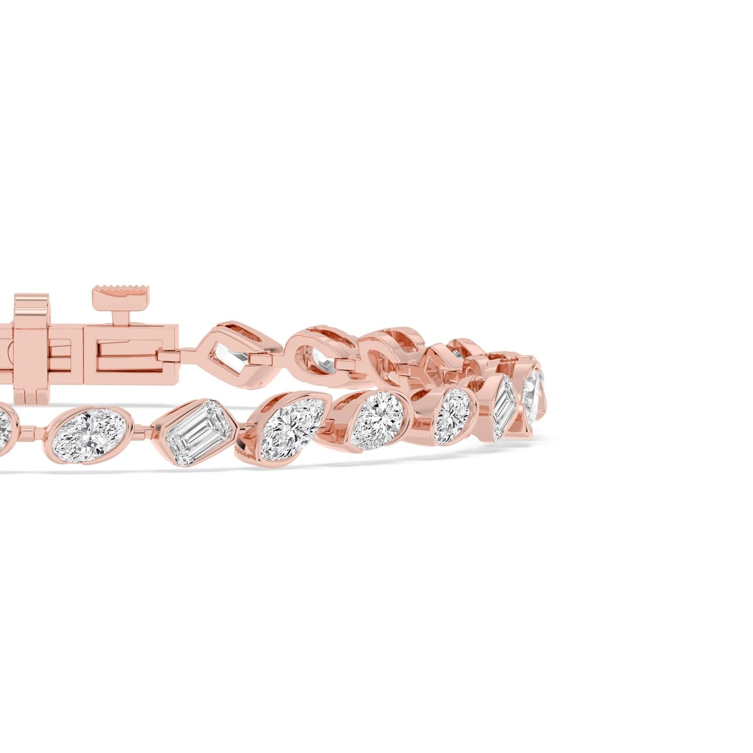 6.49ct Lab Diamond Bracelet - rose gold product image 5