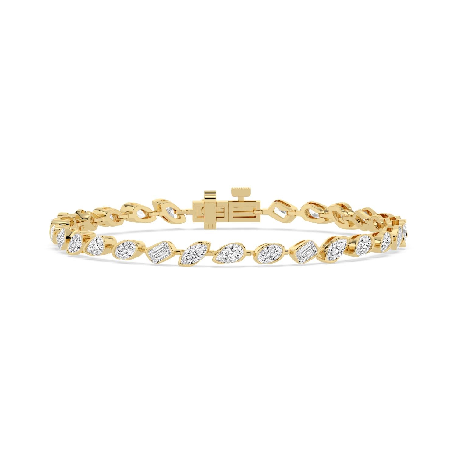 6.49ct Lab Diamond Bracelet in Yellow Gold - product image 1