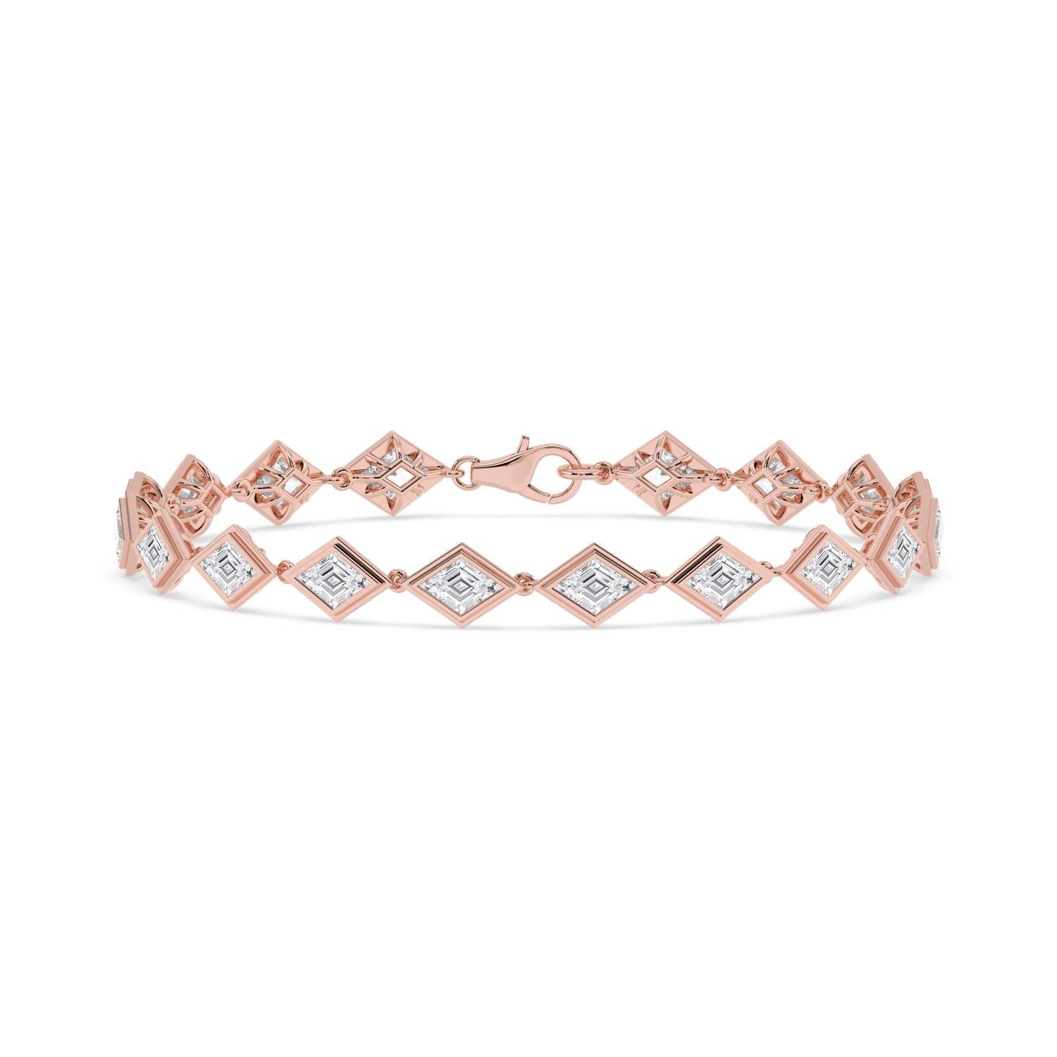 6.12ct Lab Diamond Bracelet - rose gold product image 1
